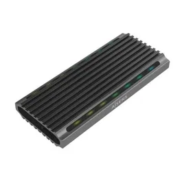Aisens Caja Externa Disco SSD M.2 ASM2-RGB011GR - Compatible SATA y NVMe, LED RGB, USB 3.2 Gen 2 Tipo-C, Diseño Gaming Aluminio, Instalación Sin Tornillos